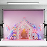 Lofaris Macaron Color Scheme Cute Circus Cake Smash Backdrop